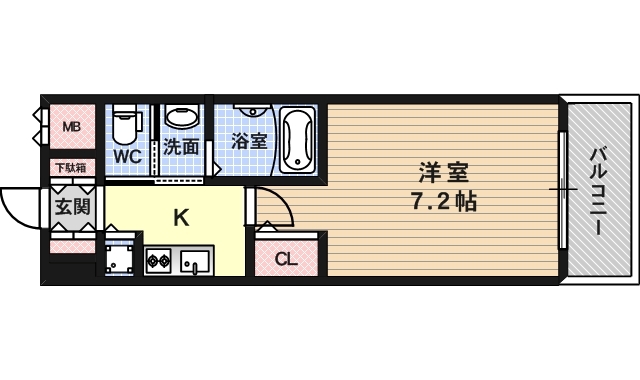 阪神本線 姫島駅 徒歩7分 10階建 築19年の間取り写真