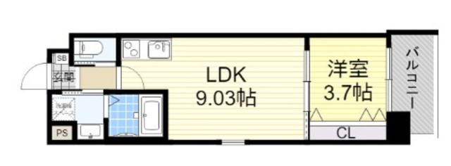 おおさか東線 南吹田駅 徒歩7分 9階建 築6年の間取り写真