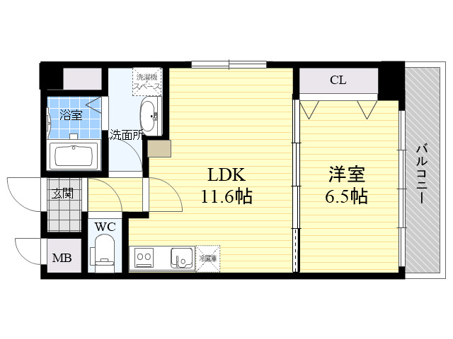 北大阪急行電鉄 江坂駅 徒歩11分 8階建 築6年の間取り写真