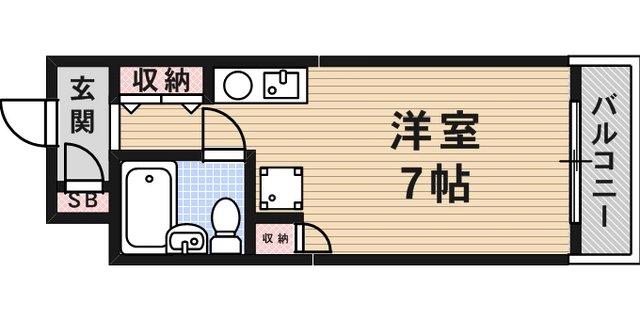 阪神本線 岩屋駅 徒歩5分 6階建 築39年の間取り写真