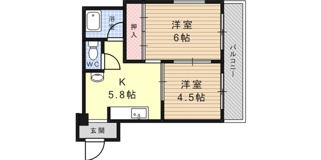 JR東海道・山陽本線 六甲道駅 徒歩3分 5階建 築48年の間取り写真