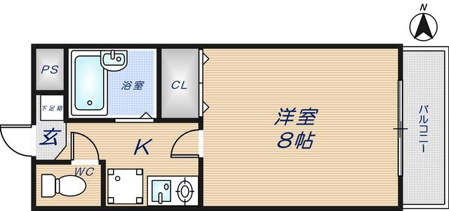 近鉄奈良線 河内花園駅 徒歩5分 3階建 築30年の間取り写真