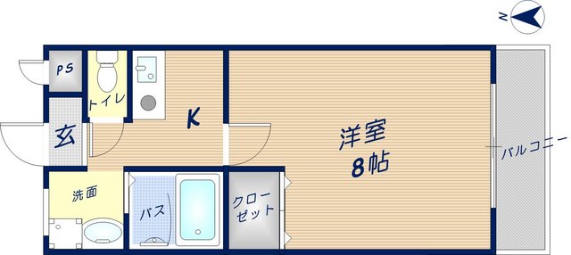 エイチ・ツー・オー新町Iの間取り写真
