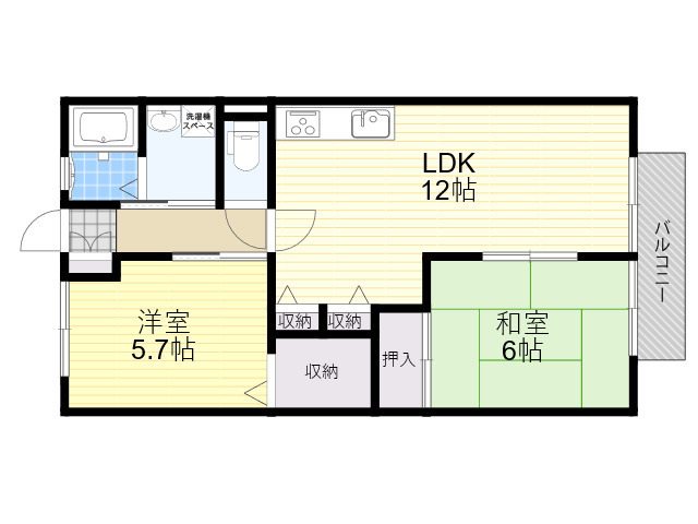 JR関西本線 郡山駅 バス乗車時間：4分 イオンモール大和郡山バス停で下車 徒歩16分 2階建 築26年の間取り写真