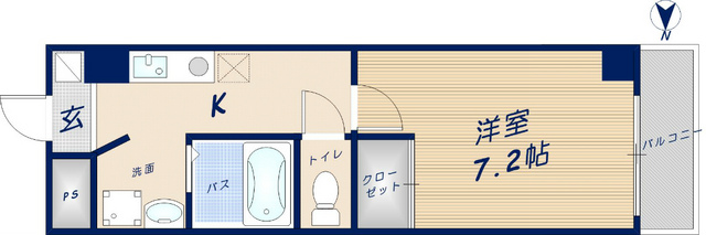 近鉄奈良線 新大宮駅 徒歩5分 9階建 築20年の間取り写真