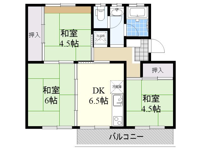 中登美第二団地 B4の間取り写真