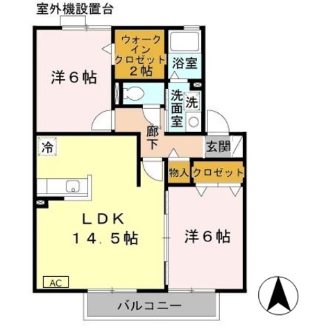 JR関西本線 法隆寺駅 徒歩15分 2階建 築22年の間取り写真
