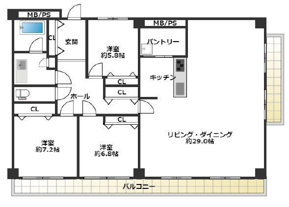 芦屋東山アーバンライフの間取り写真