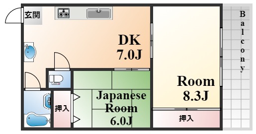 辻川マンションの間取り写真