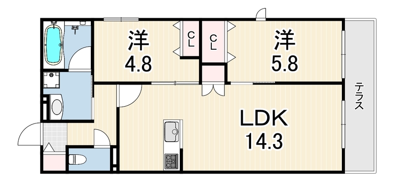 HEBEL MAISON 甲東園の間取り写真
