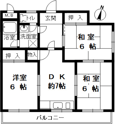 サニーライフ住吉の間取り写真