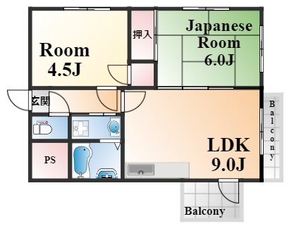 フラワー芦屋の間取り写真
