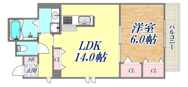 ダンデライオン門戸2の間取り写真