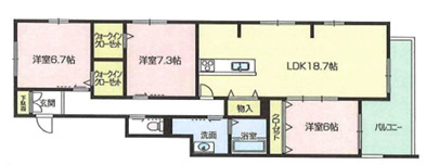 CLAIRE芦屋茶屋之町の間取り写真