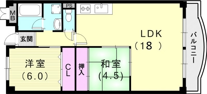 荒神山マンションの間取り写真
