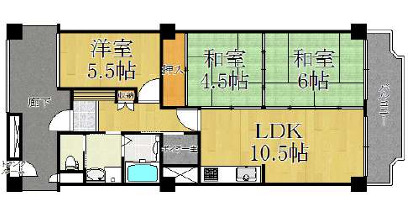 ローズハイツ芦屋の間取り写真