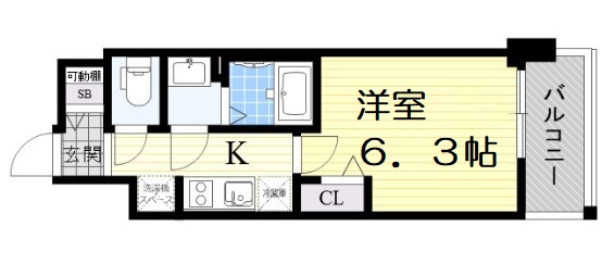 プレサンス上町台筆ヶ崎SOUTHの間取り写真