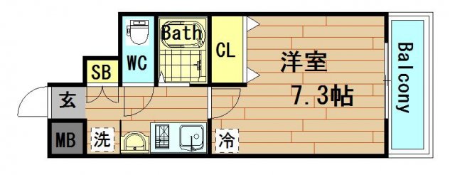ラナップスクエア阿波座の間取り写真