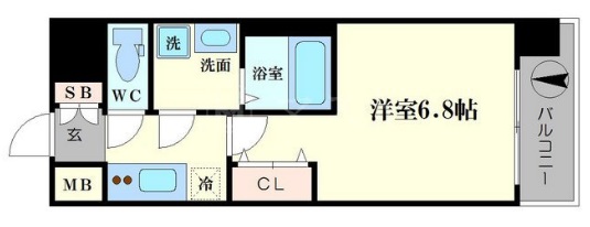レジュールアッシュ玉造の間取り写真