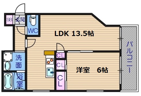 Rainbow Court谷町五の間取り写真