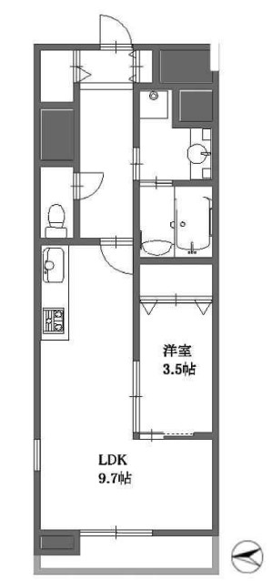 サムティ上町台龍造寺の間取り写真