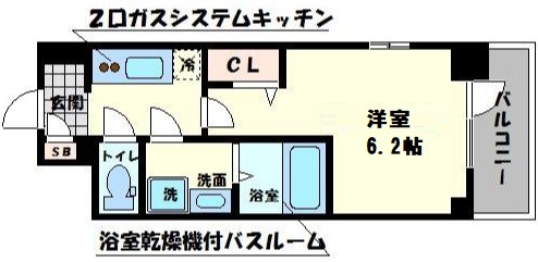 エスリード難波グレイスの間取り写真