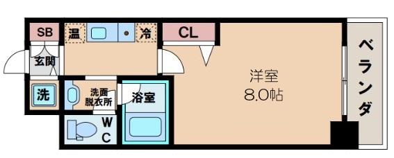リアンジェ難波の間取り写真