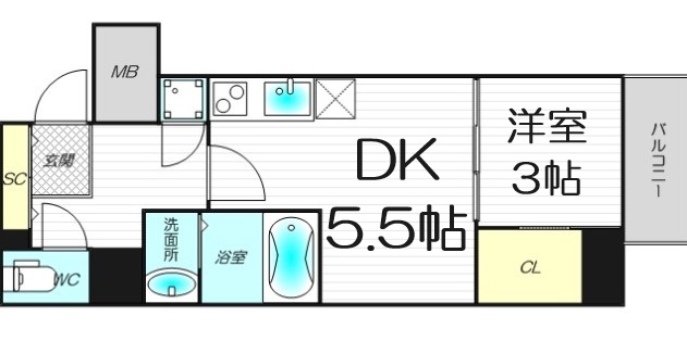 SERENiTE本町refletの間取り写真