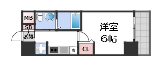 エステムプラザ難波WESTリバークロスの間取り写真