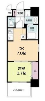 プライマル南森町パークビューの間取り写真