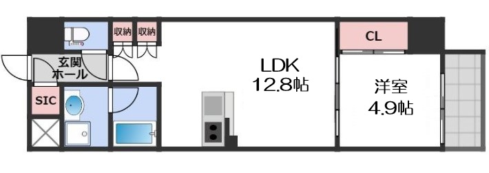S-RESIDENCE大阪上本町の間取り写真