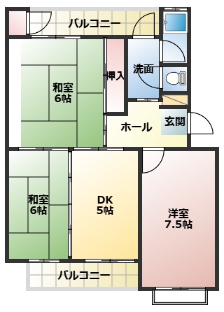 三室山コープタウン3号棟の間取り写真