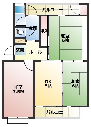 三室山コープタウン5号棟の間取り写真