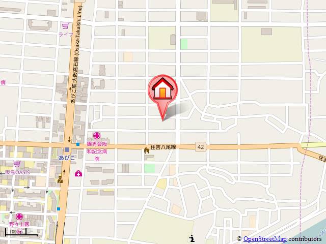 カシェット住吉の地図写真