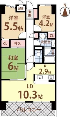 ファミール北大阪下新庄の間取り写真