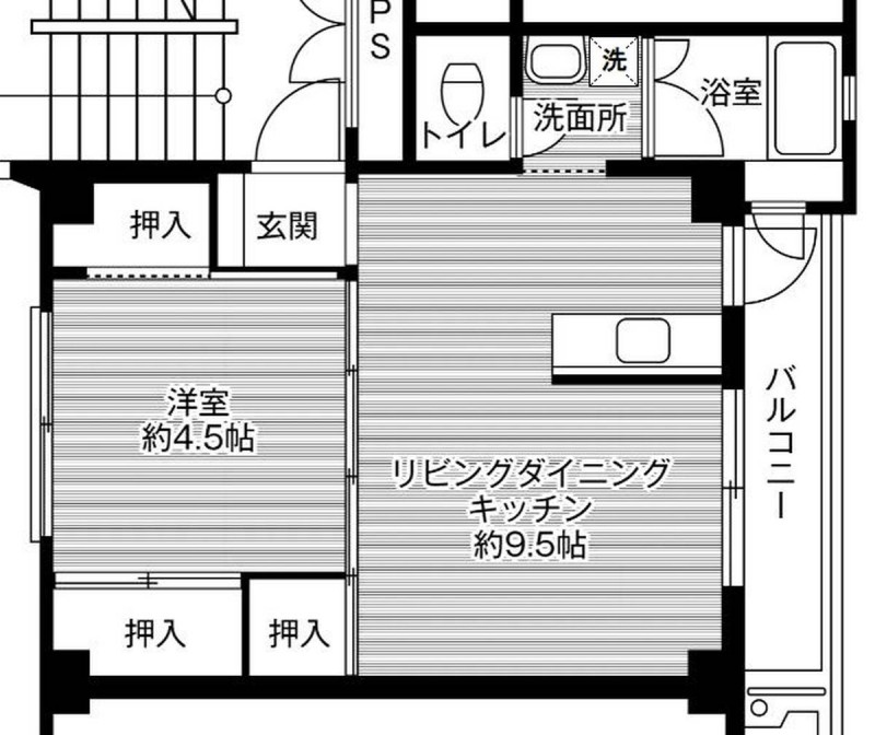 ビレッジハウス竜田3号棟の間取り写真