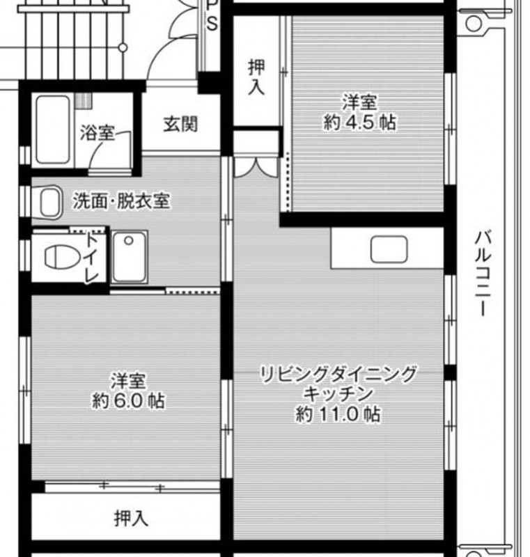 ビレッジハウス白野江7号棟の間取り写真