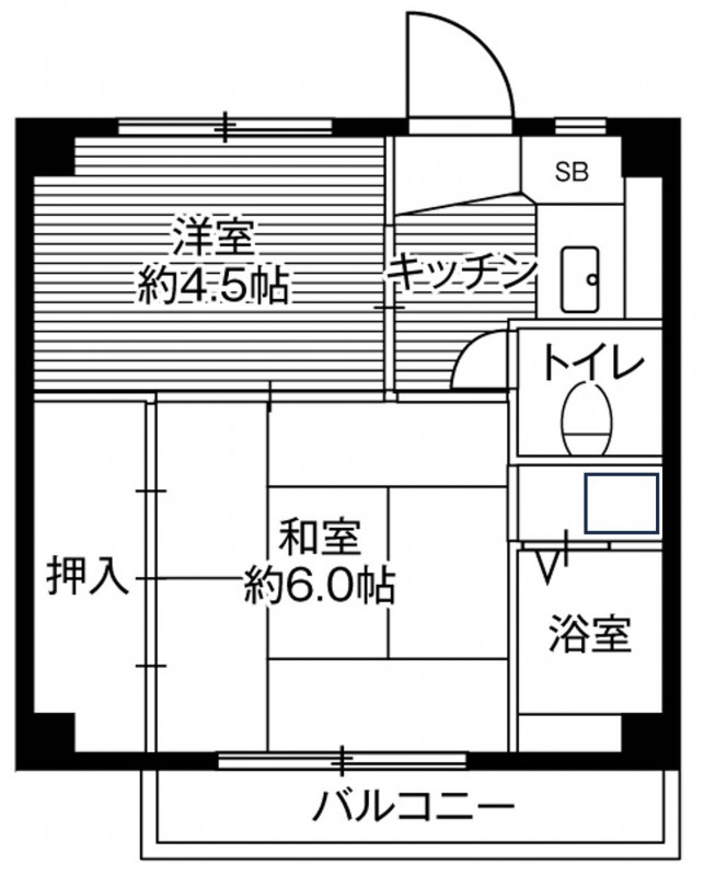 ビレッジハウス亀井野4号棟の間取り写真