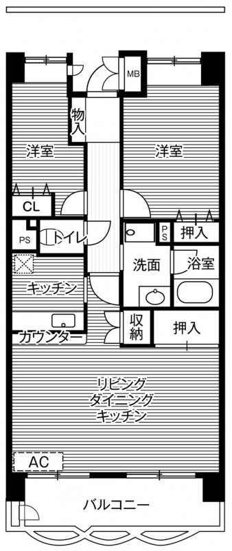 ビレッジハウス東松山タワー1号棟の間取り写真