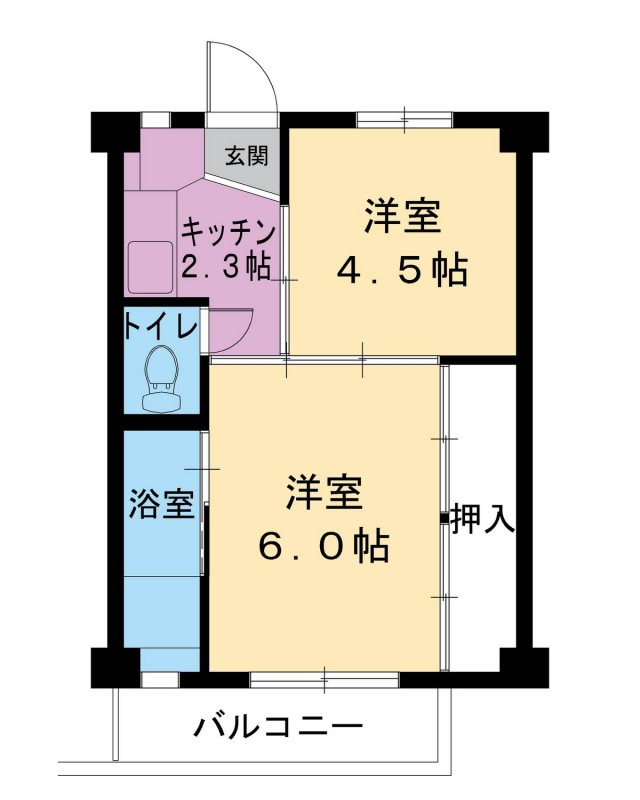 ビレッジハウス老間5号棟の間取り写真