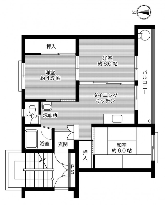 ビレッジハウス櫛引2号棟の間取り写真