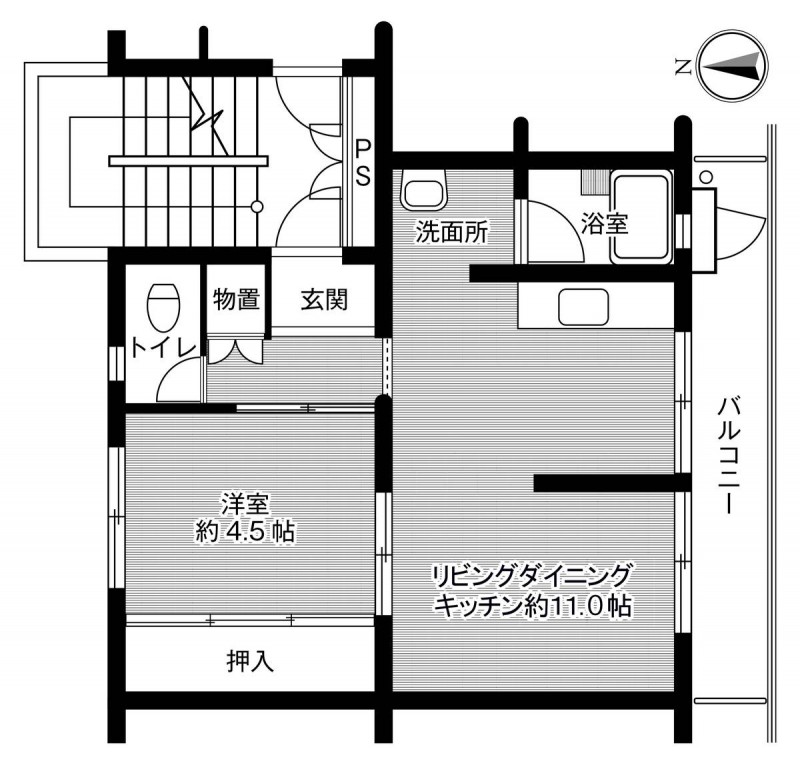 ビレッジハウス福田本町1号棟の間取り写真