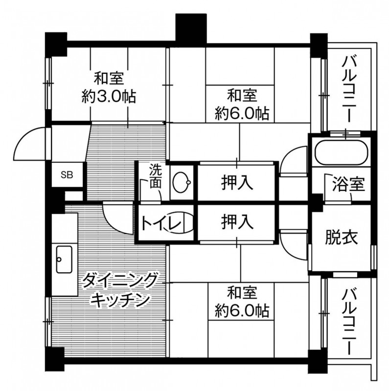ビレッジハウス萩原1号棟の間取り写真