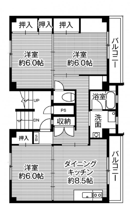 ビレッジハウス美園II4号棟の間取り写真