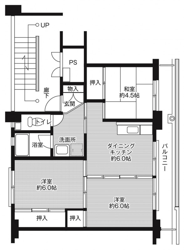 ビレッジハウス学文路1号棟の間取り写真