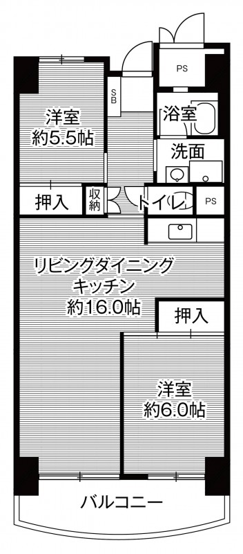 ビレッジハウス香椎浜タワー1号棟の間取り写真