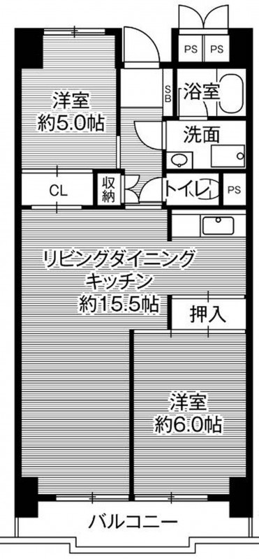 ビレッジハウス木場タワー1号棟の間取り写真