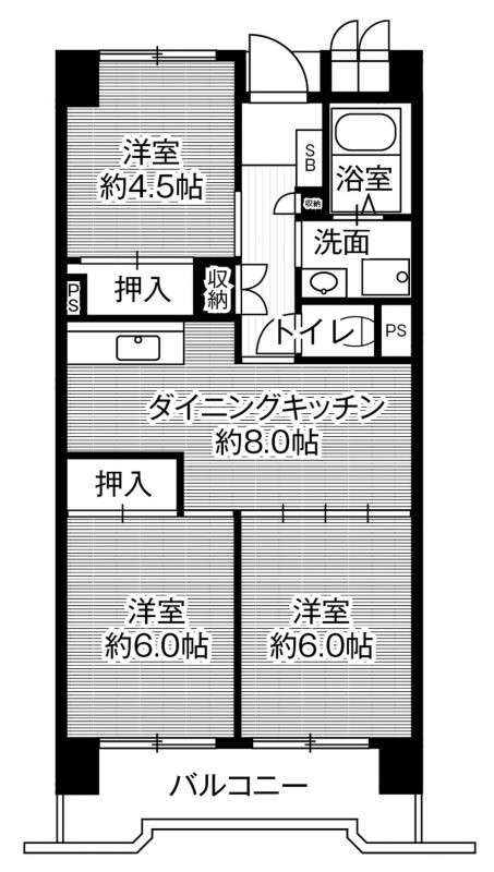 ビレッジハウス笠寺タワー1号棟の間取り写真