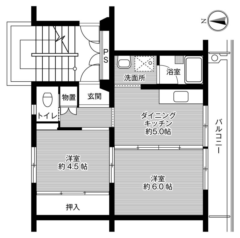 ビレッジハウス佐岡2号棟の間取り写真