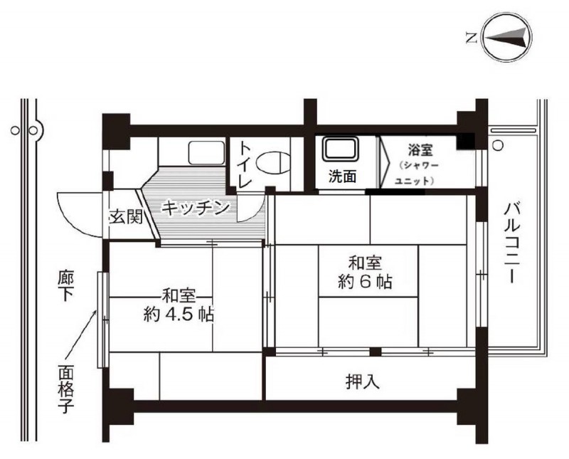 ビレッジハウス鴻池1号棟の間取り写真